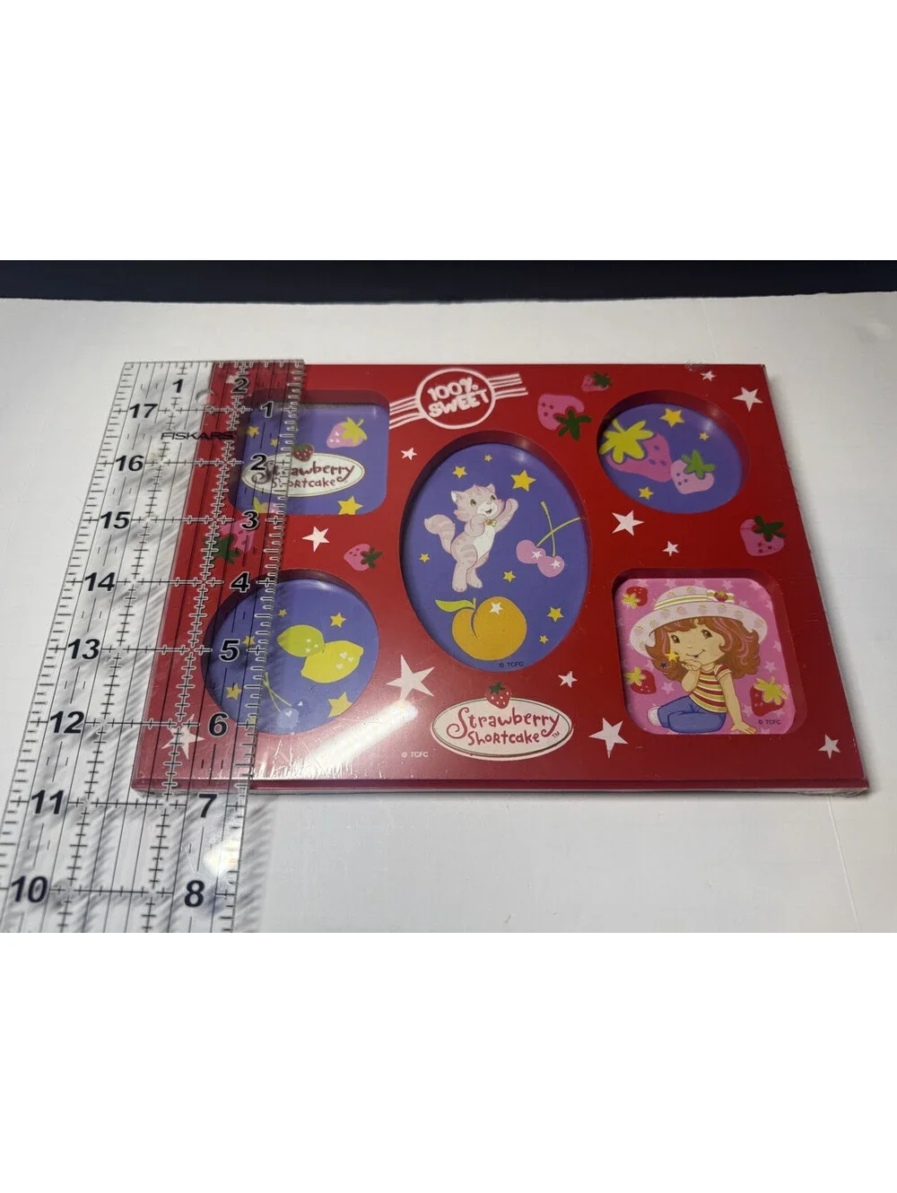 Vintage Strawberry Shortcake Picture Frame 5 Small Photos Red 2008 - 9.5x7